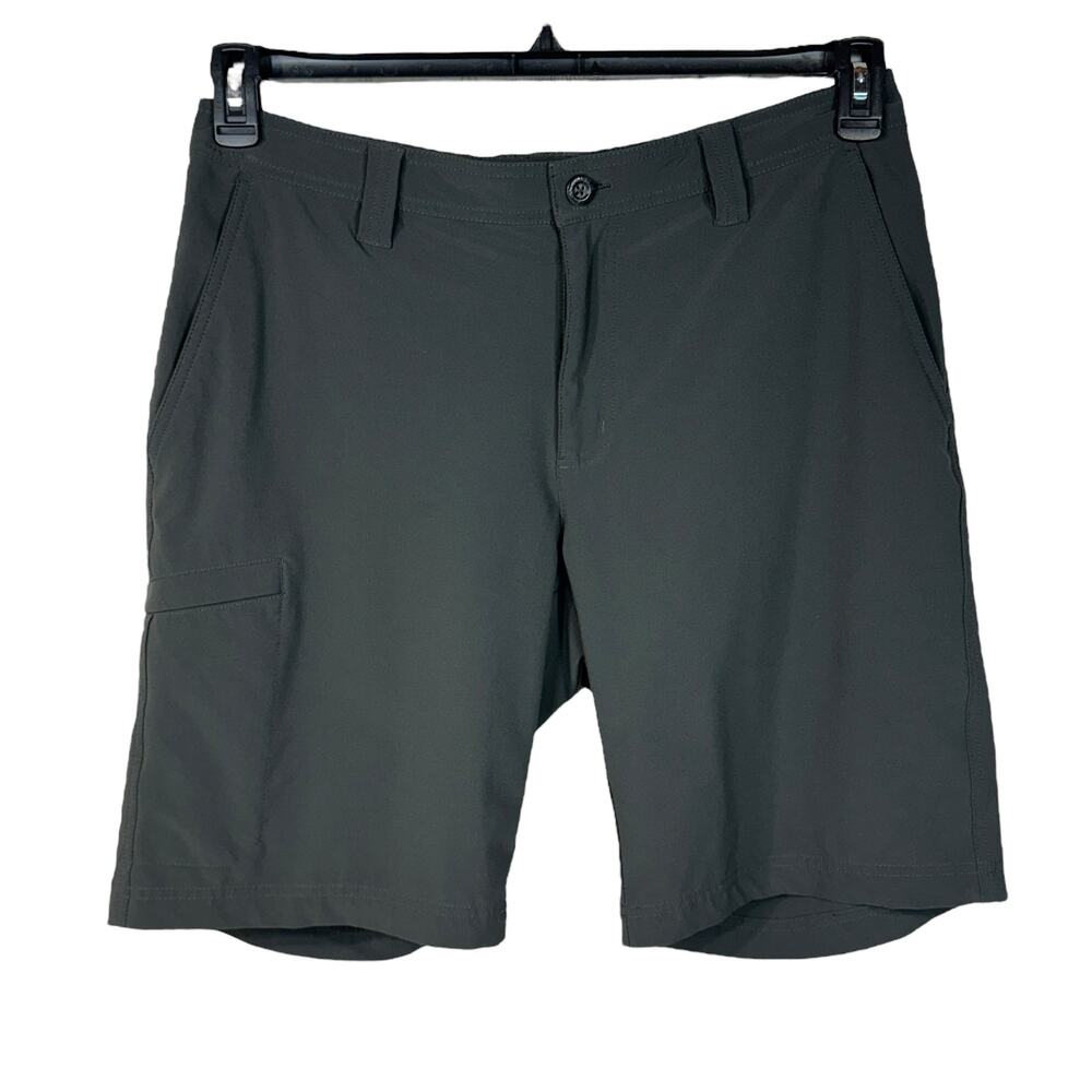 Columbia Mens SZ 34W x 10L Shorts Zip-Fly Stretch Quick-Dry Cargo Pockets Gray